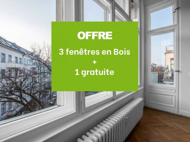 Promotion sur l'achat et l'installation de fenêtres en bois à Lyon